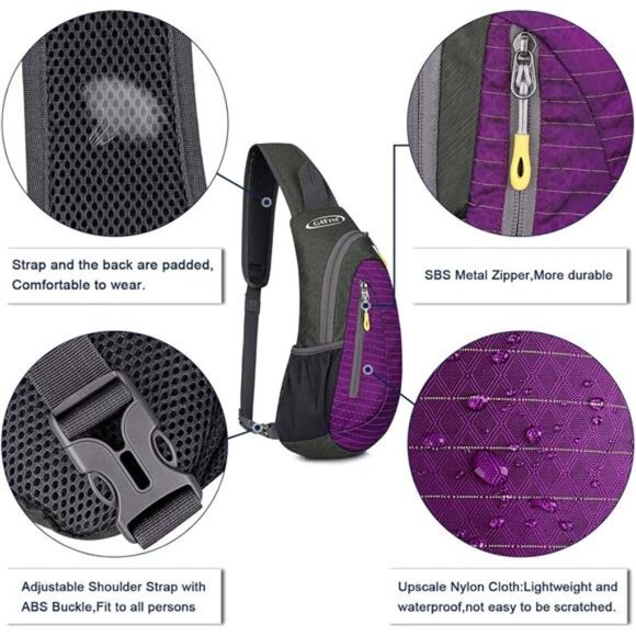 Sling Bags Men and Women Shoulder Backpack Small Cross Body Chest Sling Backpack - Picture 4 of 7